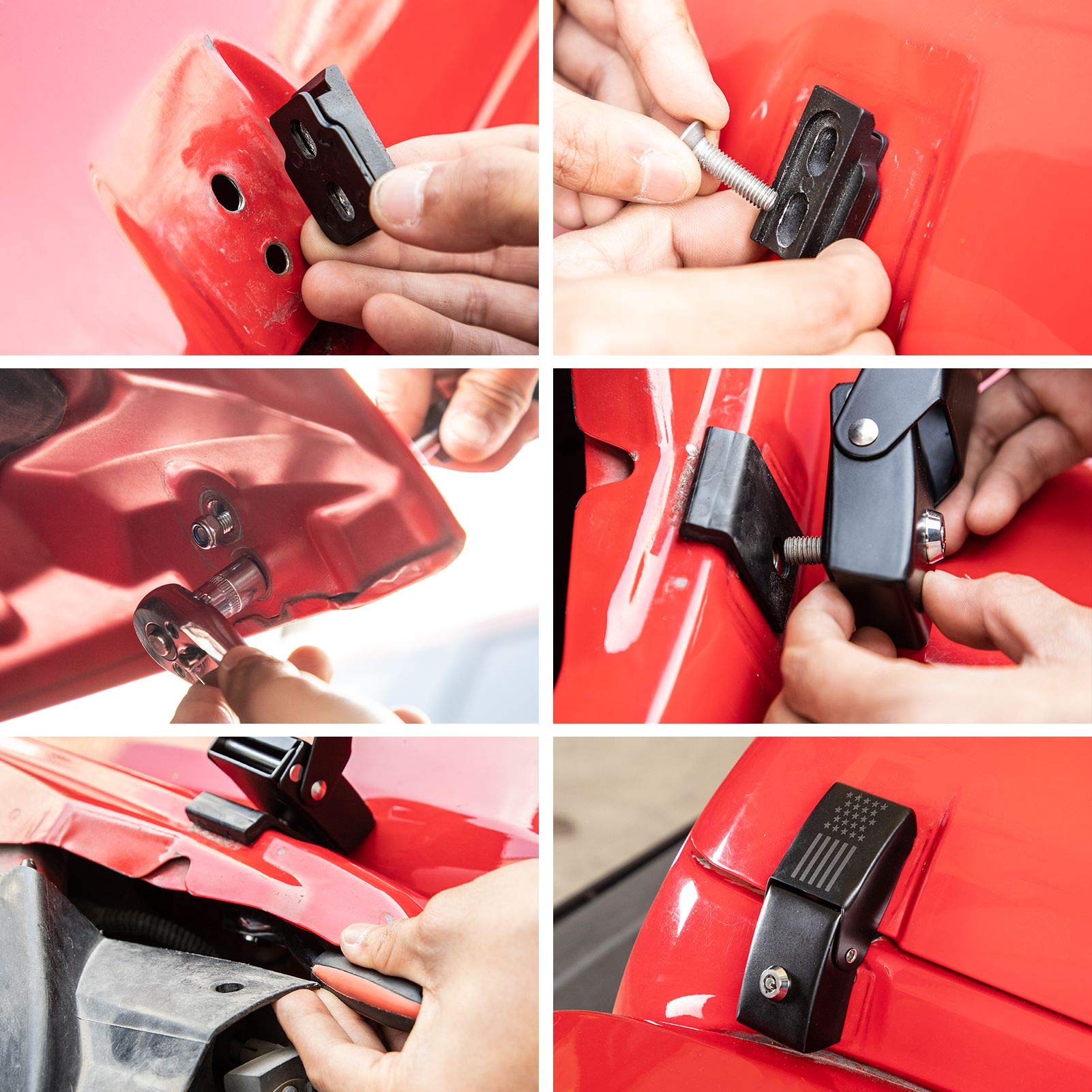 Amazon.com: SQQP Hood Latches Locking Hood Catch Kit Aluminum